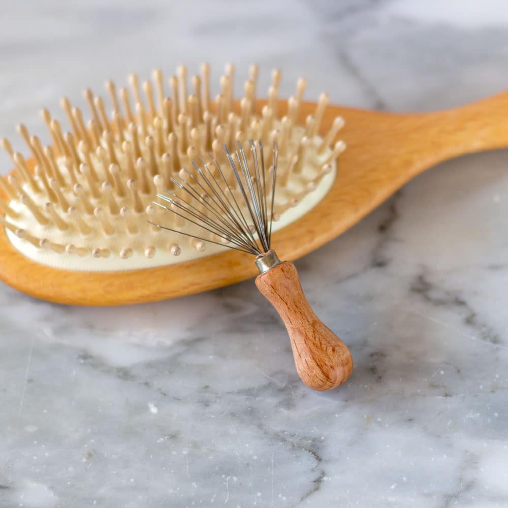 Cepillo de pelo grande, púas de madera, pelo largo - Cero Residuo