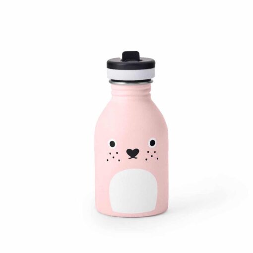 botella reutilizable rosa niños acero inoxidable