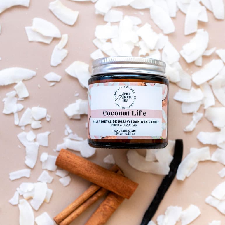 vela coconut life piel natura