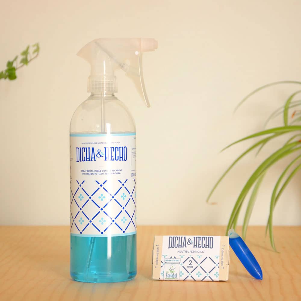Kit limpieza multisuperficies ecológico (spray reutilizable 750 ml + 2 recargas) | Dicha&Hecho