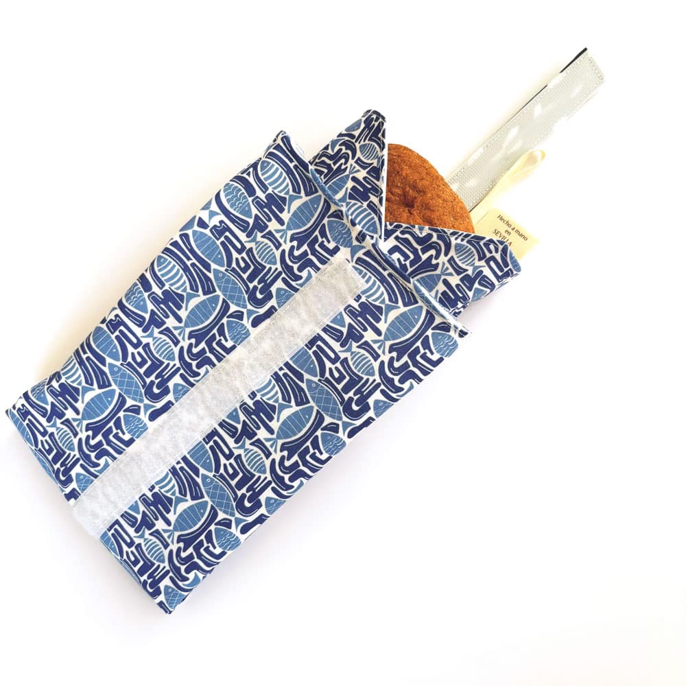 Porta bocadillos lavable y reutilizable peces