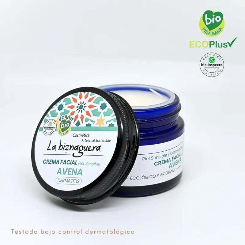 crema facial de avena la biznaguera
