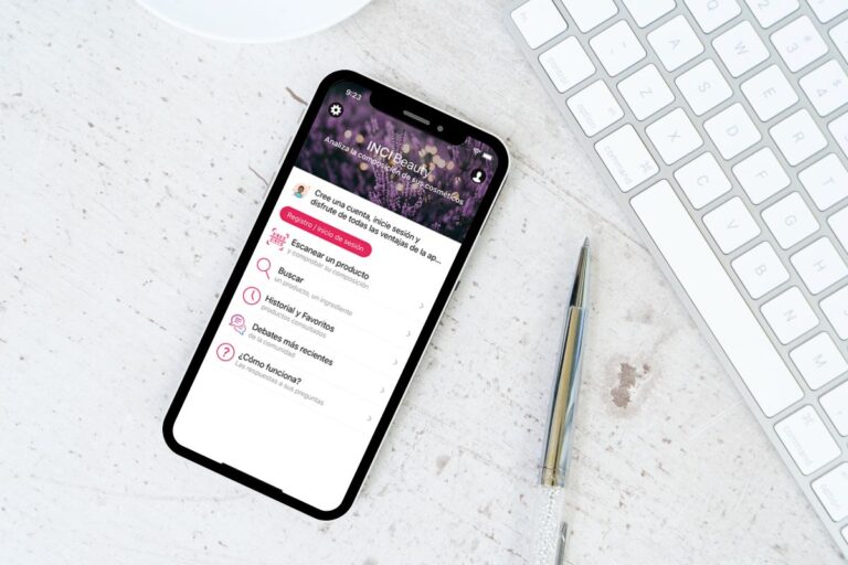 teléfono móvil aplicación análisis de cosméticos INCI beauty
